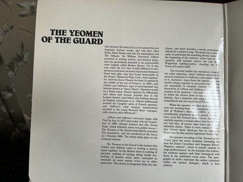 Gilbert & Sullivan The Yeoman of The Guard, Sir Malcolm Sargent 12” Vinyl Record - Picture 11 of 23