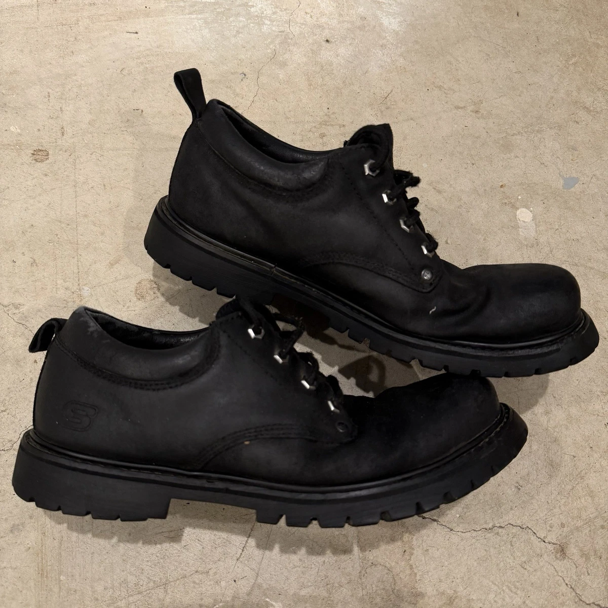 Skechers Men’s Leather Black Shoes Sz 9 Worn once SKECHERS Leather Shoes products for sale | eBay main image 2