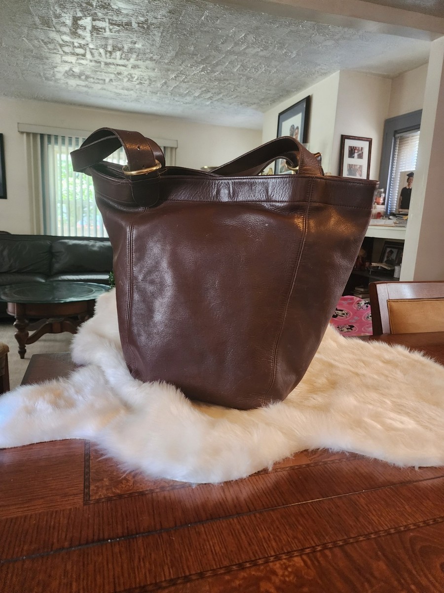 COACH Vintage Dark Brown Leather Soho XL Tote Bag Made In USA 4082