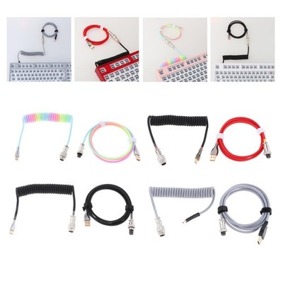 1,8 m Spiralkabel Draht Abnehmbarer USB für mechanisches Tastatur-Handy
