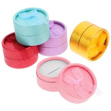 Durable Round Jewelry Gift Boxes 5Pcs Set for Rings Earrings in Assorted Colors