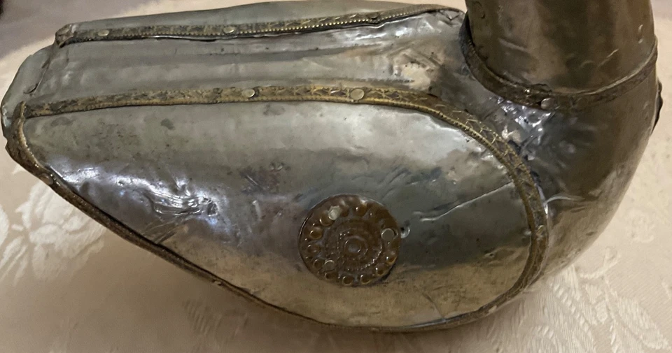 Delizioso ornamento decorativo anatra metallo argentato vintage - Immagine 2 di 4