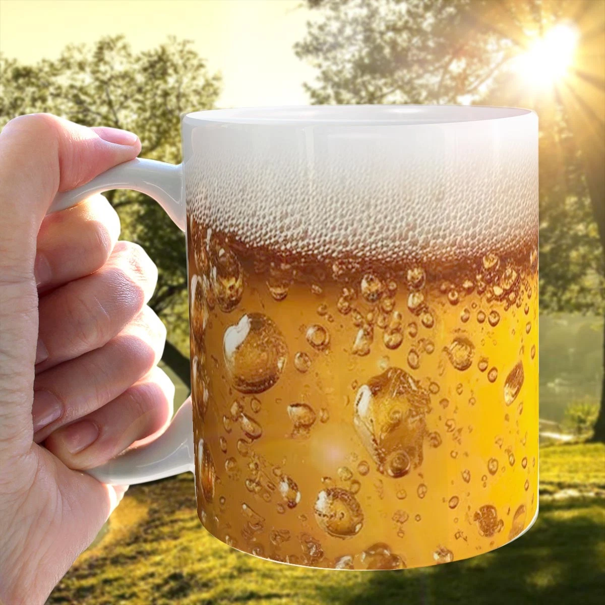 Lustige Bier Tasse in Bierglas-Optik Geschenk für Biertrinker Männer Weihnachten