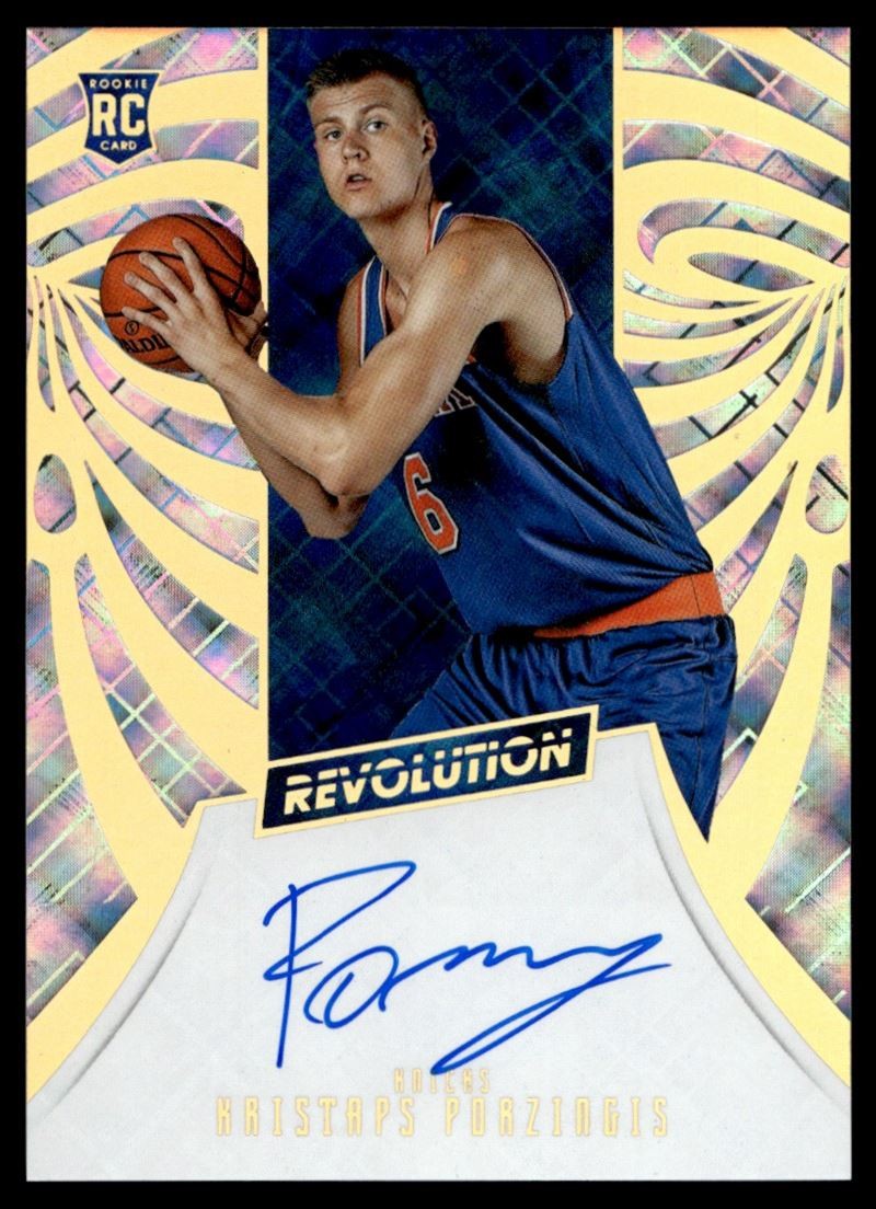 2015-16 Panini Revolution Kristaps Porzingis Rookie Auto Knicks #7 A1