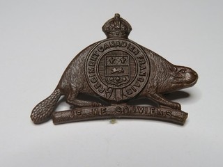 Canada WW1 CEF Collar Badge The 22nd Battalion "Canadiens Francais" WORN RIGHT