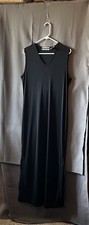 Amanda Smith Women’s Black Maxi Dress LRG Sleeveless V-Neck Stretch Knit(2025-3)