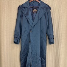 London Fog Blue Shimmery Rare 8P Trench Coat with Orange Armholes