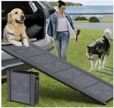 HERCCRETA WIGGE DOG RAMP FOR CAR, 63" LONG 17" WIDE FOLDING PORTABLE DOG RAMPS