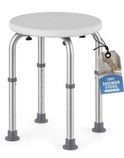 Adjustable Round Bath and Shower Stool Non Slip Shower Stool
