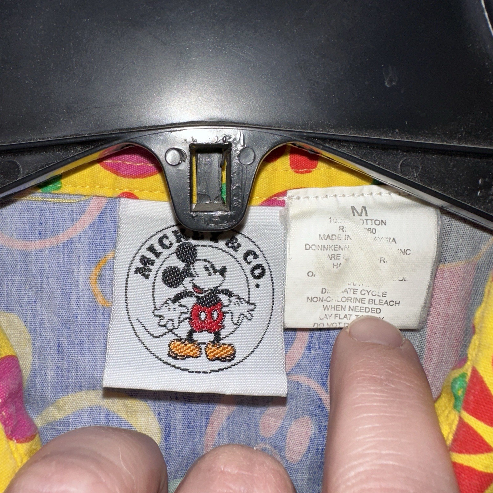 VTG Mickey Mouse Pattern Multi Color Patchwork Co… - image 3