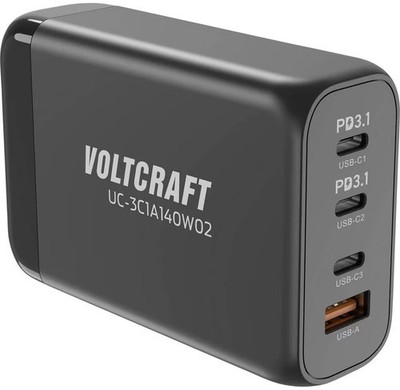 Voltcraft UC-3C1A140W02 USB-Schnellladegerät Netzteil 140W USB-A USB-C 1799219