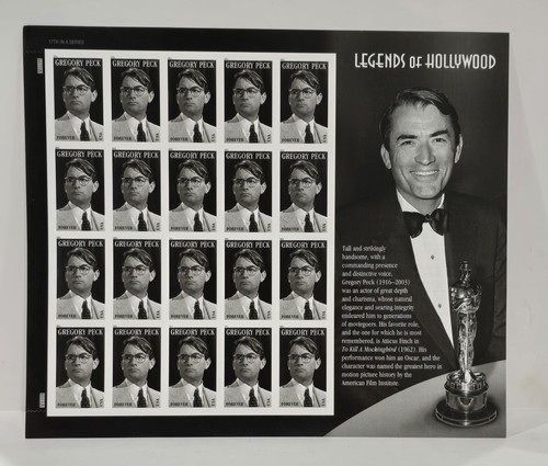 US Legends Of Hollywood Gregory Peck Forever Sheet of 20 MNH 2010