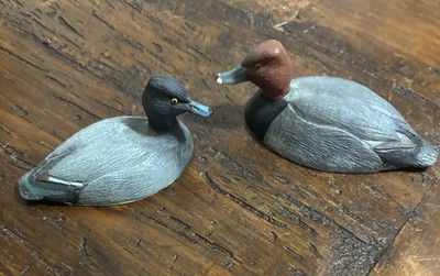 Signed &Dated Decorative Duck Decoys  Redhead & Lesser Scaup William J Koelpin