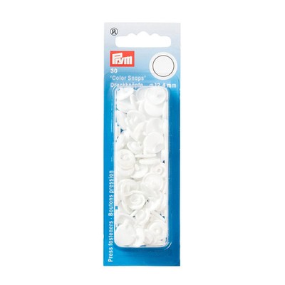 Prym Non-Sew Farbdruckknöpfe 12,4 mm weiß: einfache Befestigungslösung - 393103