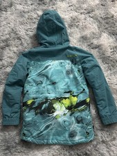 Kids Burton Large Snowboarding Jacket Covert Barnone Teal Blue And Green