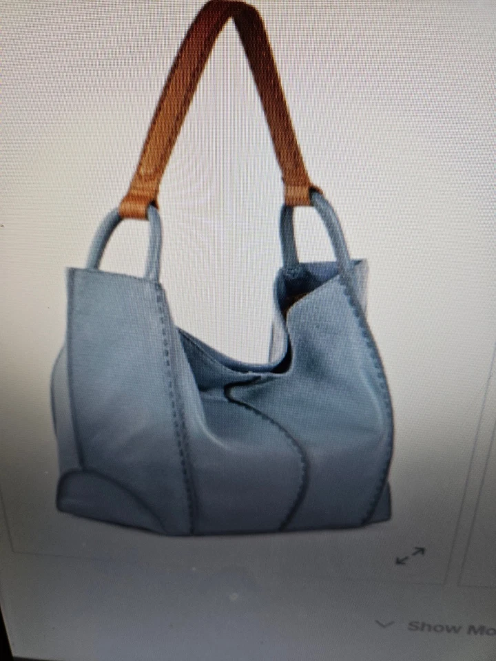 SAK LOS FELIZ 软质供应皮革懒人 HOBO 托特包海洋蓝色大号 * * 全新带标签 * — 第 3/4 张图片