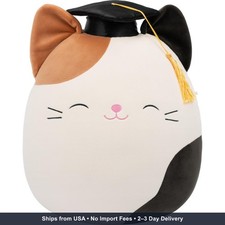 12in Cam The Calico Cat Graduation Plush Toy Soft Polyester 1 8lb squishmallows