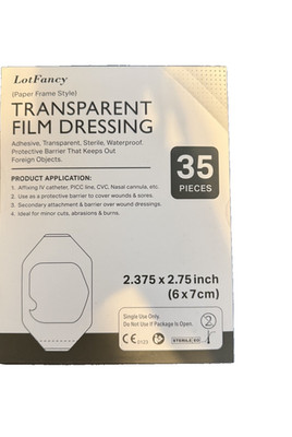 LotFancy Transparent Film Dressing, 2.37'' x 2.75'', 35PCS, Waterproof Wound Cover