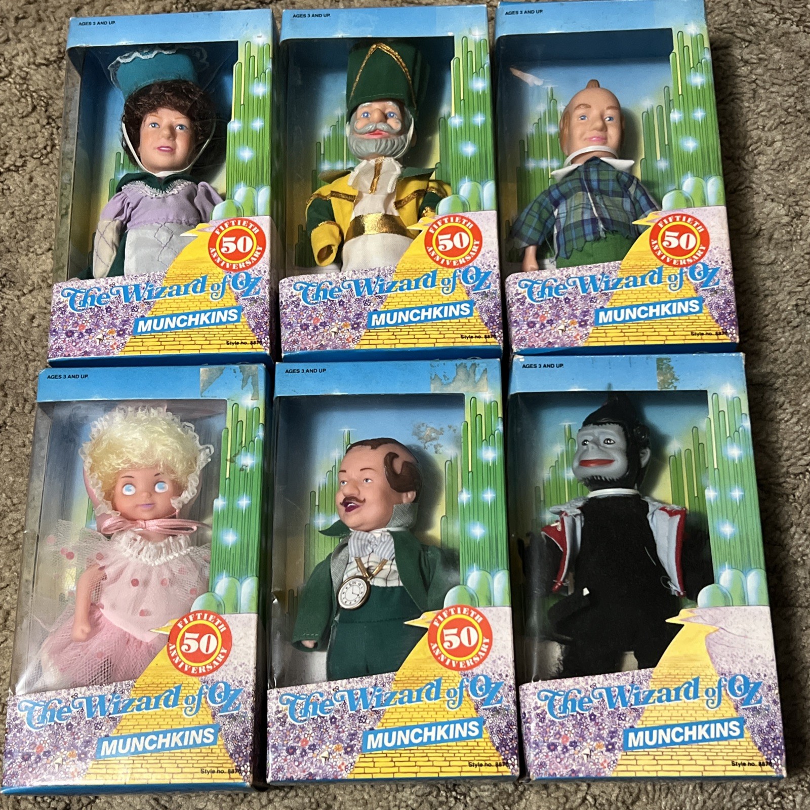 Vintage 1988 The Wizard of Oz  Set Of 6 Munchkins 50th Anniv