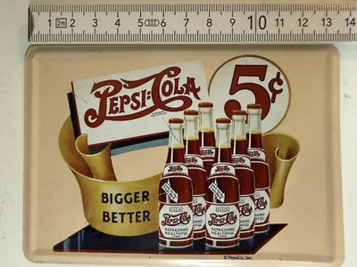 Blechschild Werbung Pepsi Cola, ca 10x14 cm