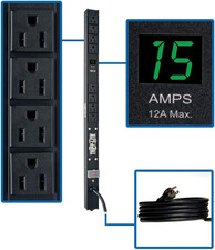 Metered PDU, 15A, 8 Outlets 5-15R , 120V, 5-15P, 15 Ft. Cord, 0U Vertical Rack-