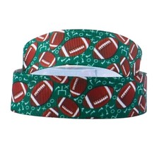 7/8" 1 yard Football Plays Team Printed Grosgrain Ribbon 1072512