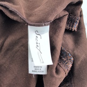 Y2K Chocolate Brown Snake Skin Velvet Burnout Corset Tank Top Women's 34C