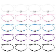 Cheerleader Gifts, 20 Pcs Cheer Bracelet Cheerleading Charm Bracelet, 5 Colors