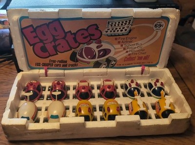 Egg-Crates Airlines Vintage Toy Rollers Fire Chief Airplane W/Display Gordy INT