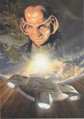 Star Trek Deep Space Nine Großfoto Max Grodenchik = Ferengi ROM mit der Defiant