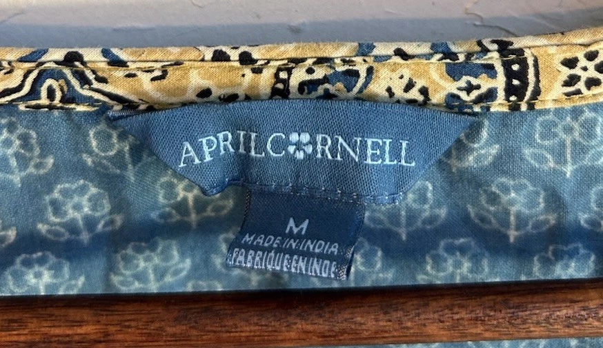 Maxi Vestido April Cornell Corbata Envolvente M Boho Campesino Cottagecore Plumero Kimono Foto 4 de 4