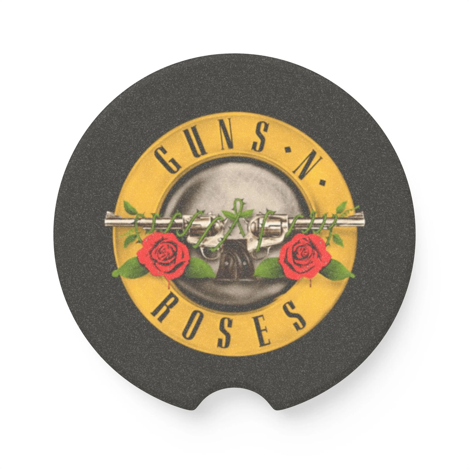 Guns N’ Roses Soapstone Car Coaster – Rock Band Cup Holder Insert for Car Decor