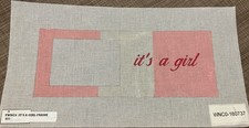 Handpainted Needlepoint Canvas  It  s A Girl - Frame  Read Description 