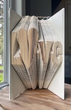 Handmade Folded Book Art  Love    Upcycled Book Sculpture Decor Gift
