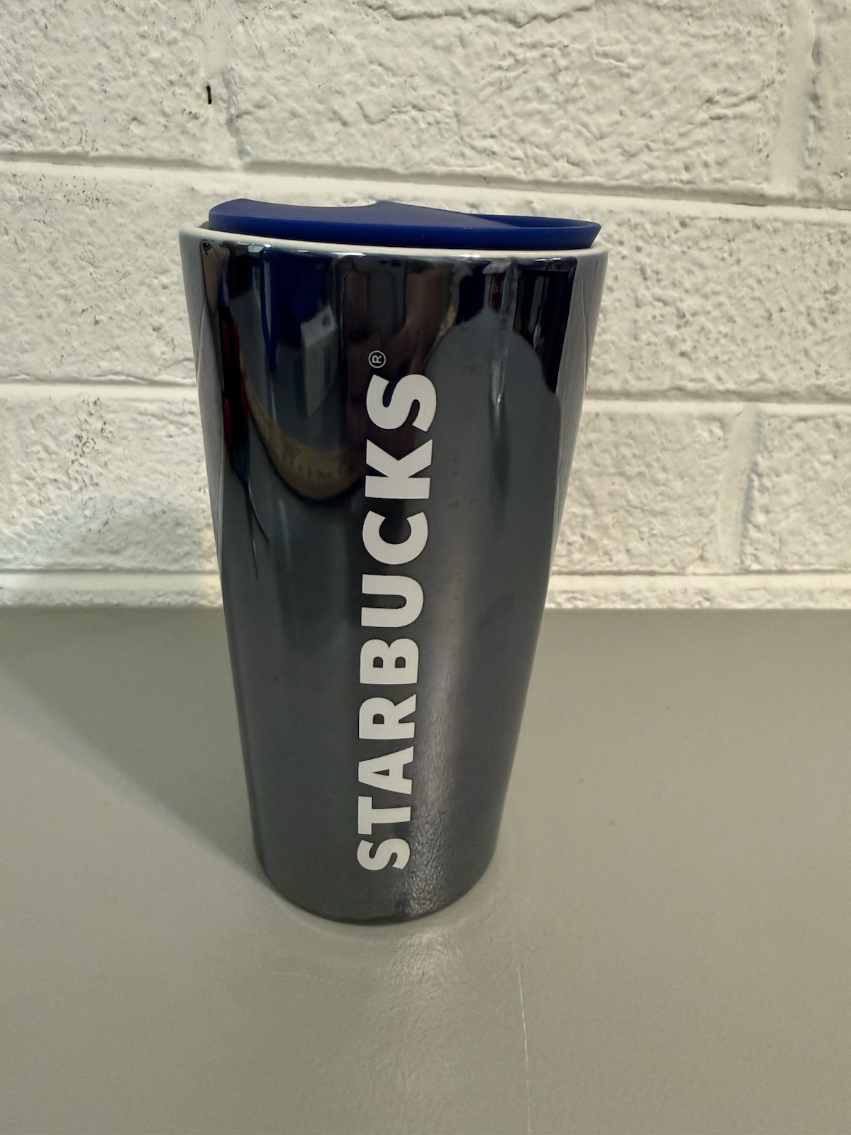 STARBUCKS Travel Mug 2023 Blue Night Tumbler Shiny Letters 12oz!