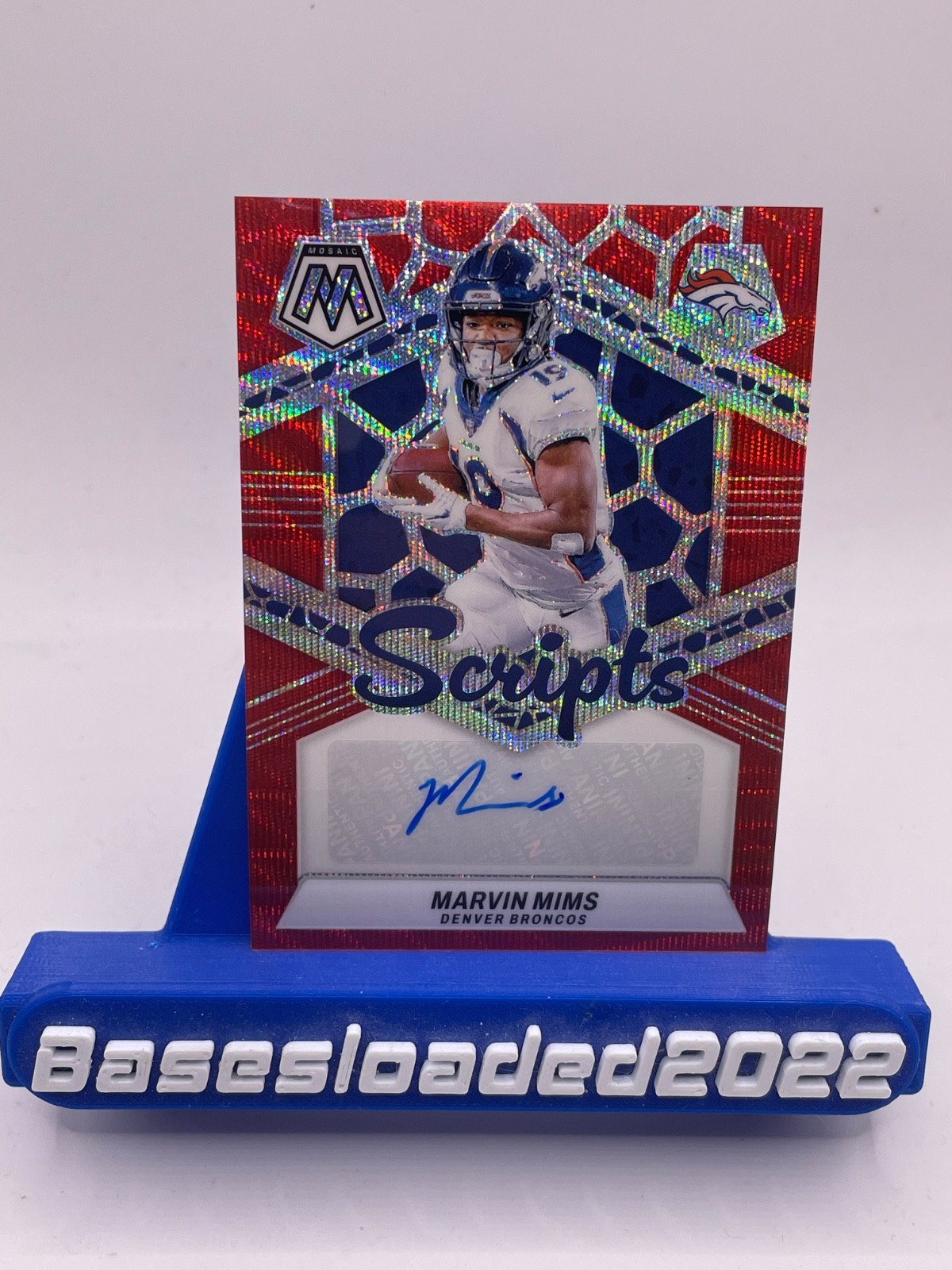 2024 Panini Mosaic Scripts Red Wave Prizm Autographs #SC-MMI MARVIN MIMS Auto
