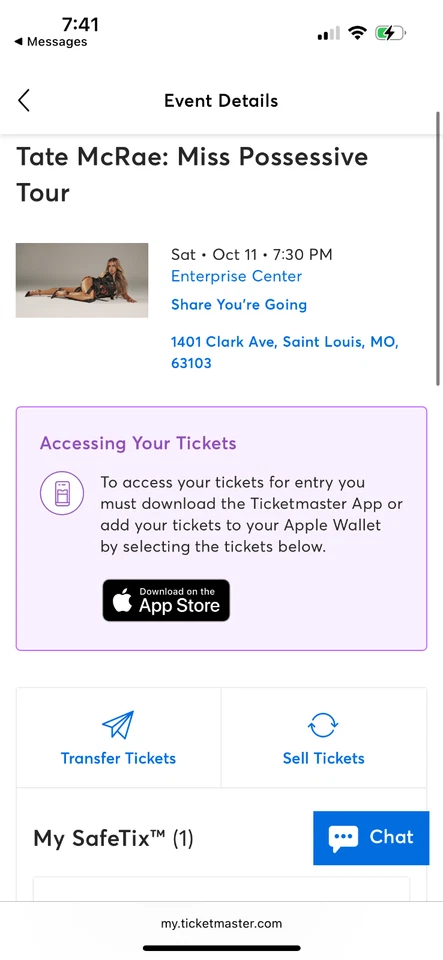 TWO Tate Mcrae Tickets 1 ($315) or both for ($630) - Image 3 of 3