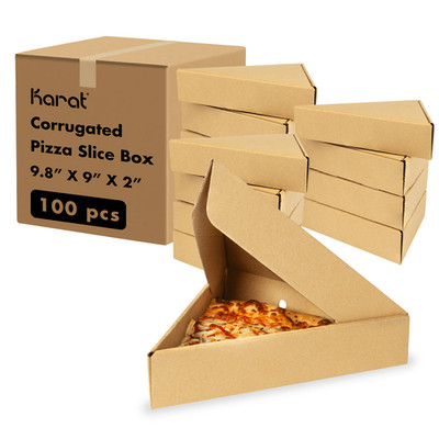 Karat Corrugated Pizza Slice Box, Kraft - 100pcs