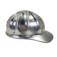 Vintage SuperLite Metal Hard Hat by Fibre Metal bright aluminum like ED Bullard