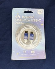 Bytech 4ft Braided USB C to USB C Cable White
