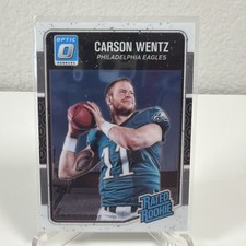 2016 Donruss Optic Rated Rookie Carson Wentz #156 NM Rated Rookie RC Card Eagles. rookie card picture