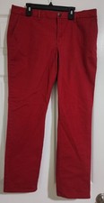Tommy Hilfiger, Women's Plain Red Straight Leg Pants, Size 12