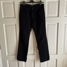 M&S Mens Black Moleskin Straight Leg Trousers Jeans Style W32" L31" 