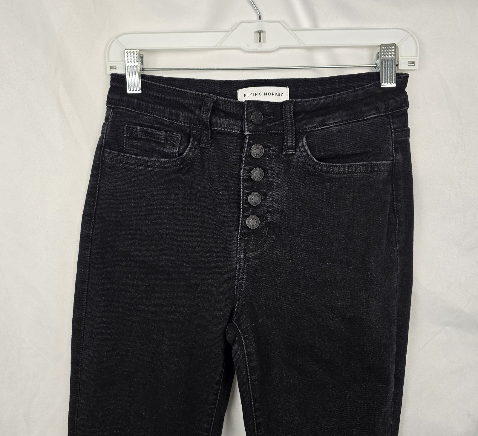 Flying Monkey High Rise Button Up Distressed Hem … - image 4