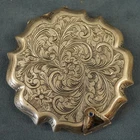 Vintage .800 Silver Floral Engraved Compact Mirror/Powder Case - Free Ship USA