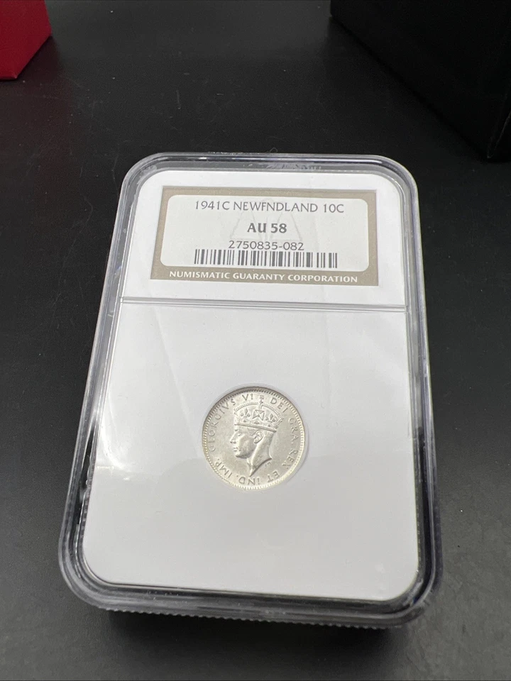 1941 C Newfoundland 10c 10 Cents Silver Coin NGC AU58 About UNC - Image 3 of 4