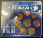 Circulated coin set-Ireland 2002 "First official issue of the Euro Coins" (unopened, original ve