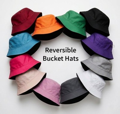 Bucket Hat Reversible Boonie Visor Hunting Fishing Summer Cap Unisex Adult New