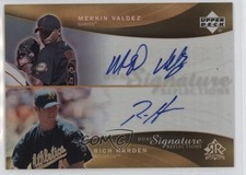 2005 Upper Deck Reflections Dual Signature Merkin Valdez Rich Harden Auto 1ek2