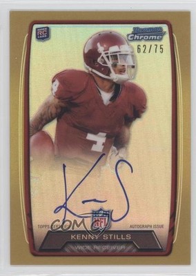 2013 Bowman Rookie Chrome Refractor Gold 62/75 Kenny Stills #RCRA-KS Auto RC 0f8